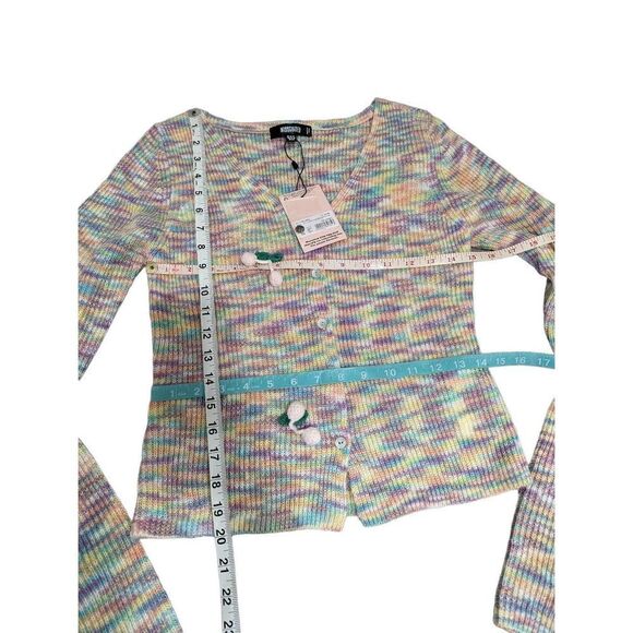 Misguided space dye cardigan with cherry detail US 6/8 new - Picture 5 of 8